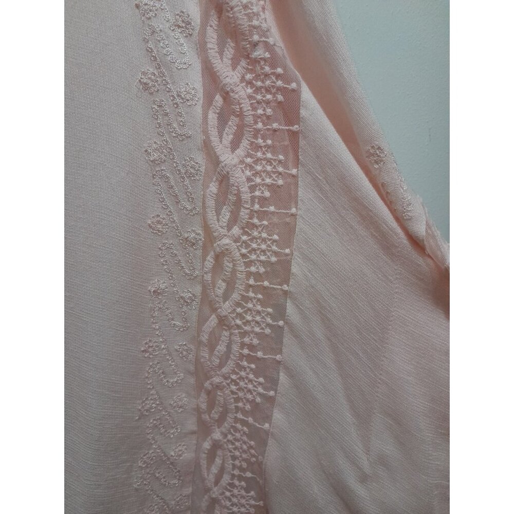 Chicos Boho Casual Party Embroidered Asymmetrical Fairy Blouse Size L/XL Pink - Picture 6 of 10